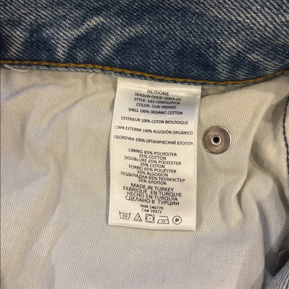 Re/Done Baggy Flare Low-Rise Denim Jeans Oaji Indigo Size 31 NWT NEW $345 - Picture 9 of 9